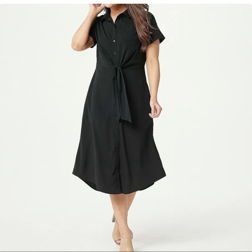 🌺Du Jour tie front midi dress